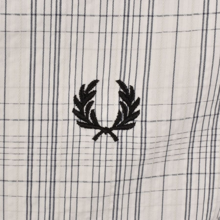 Fred Perry Seersucker Check Shirt Ecru