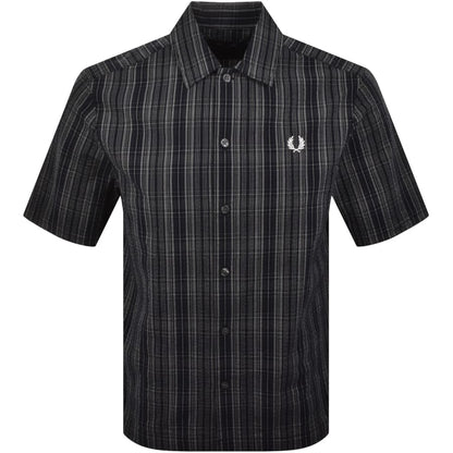 Fred Perry Seersucker Check Shirt Navy