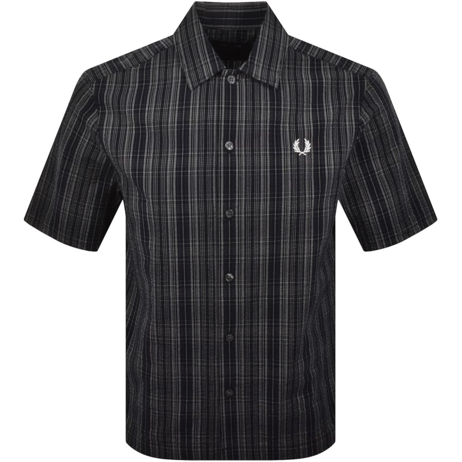 Fred Perry Seersucker Check Shirt Navy