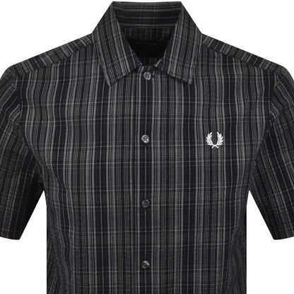 Fred Perry Seersucker Check Shirt Navy