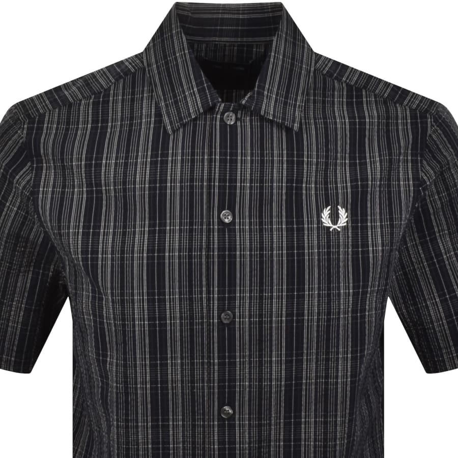 Fred Perry Seersucker Check Shirt Navy