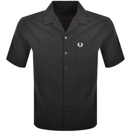 Fred Perry Seersucker Revere Collar Shirt Grey