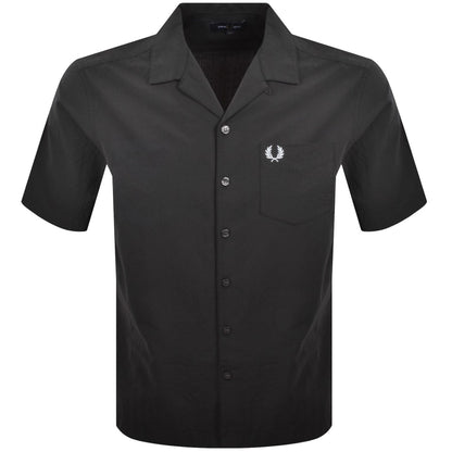 Fred Perry Seersucker Revere Collar Shirt Grey