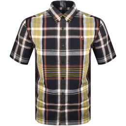 Fred Perry Short Sleeved Madras Check Shirt Navy
