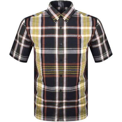 Fred Perry Short Sleeved Madras Check Shirt Navy