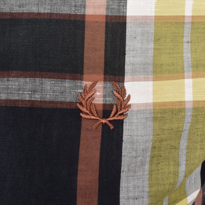 Fred Perry Short Sleeved Madras Check Shirt Navy