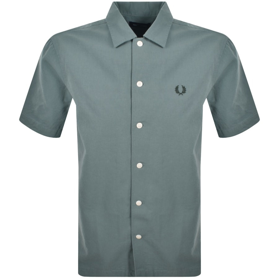 Fred Perry Short Sleeved Shirt Stockport Blue