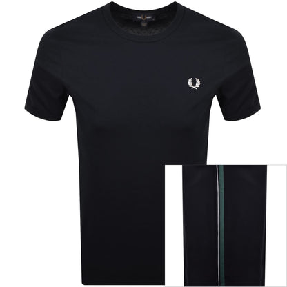 Fred Perry Stripe Tape T Shirt Navy