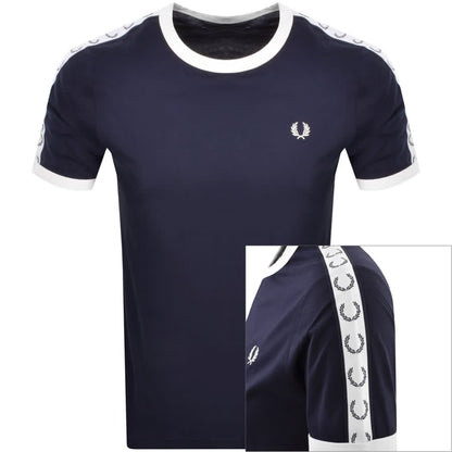 Fred Perry Taped Ringer T Shirt Blue