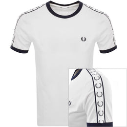 Fred Perry Taped Ringer T Shirt White