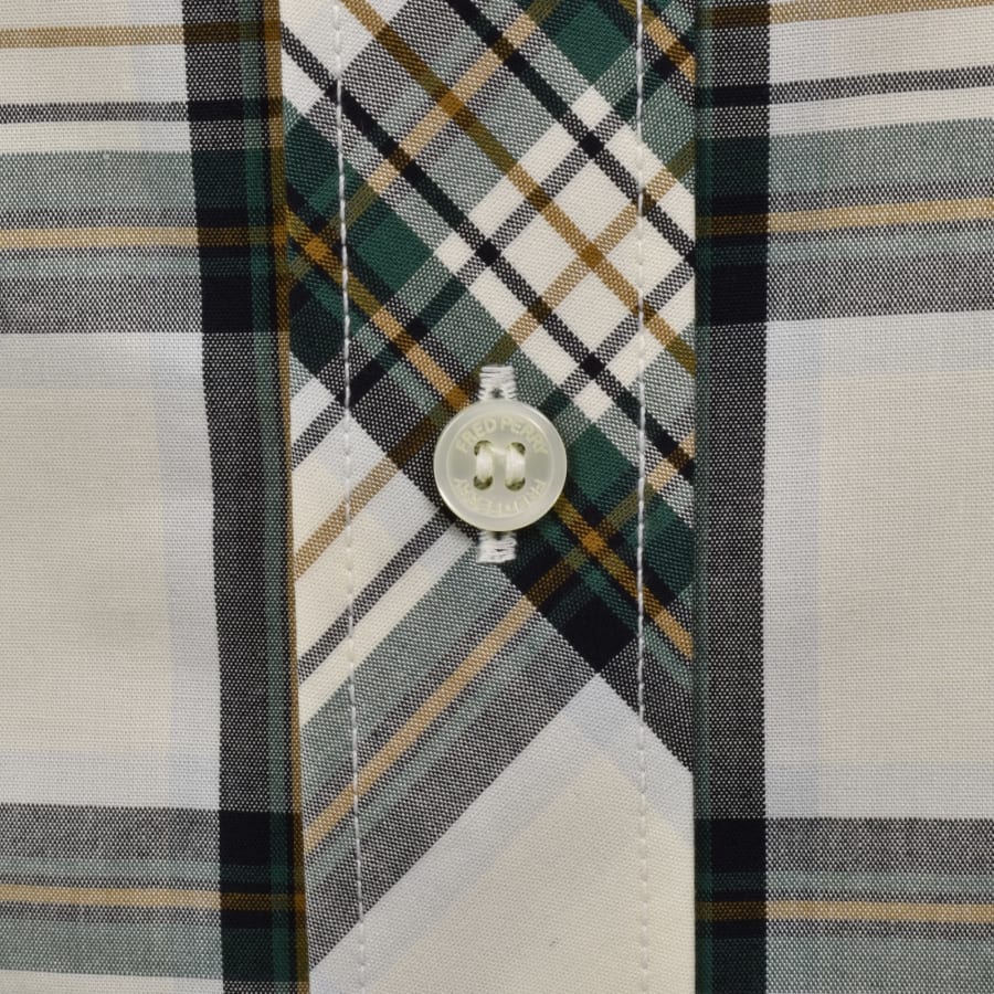 Fred Perry Tartan Short Sleeve Shirt Ecru