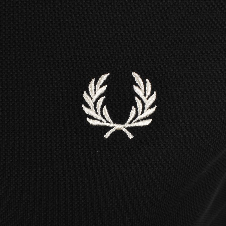 Fred Perry Tramline Quarter Zip Polo T Shirt Black
