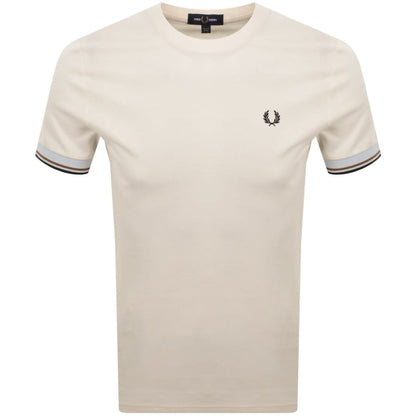 Fred Perry Twin Tipped Cuff T Shirt Cream
