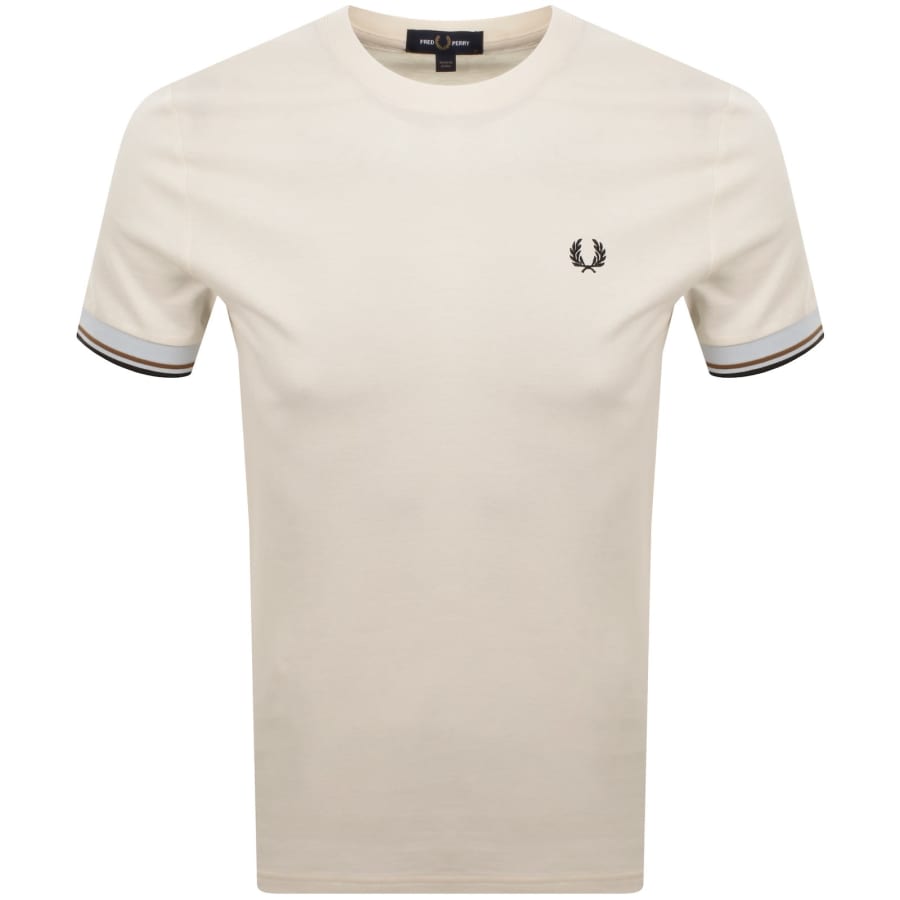 Fred Perry Twin Tipped Cuff T Shirt Cream