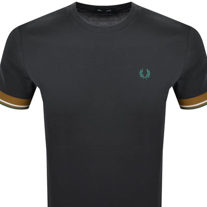 Fred Perry Twin Tipped Cuff T Shirt Grey