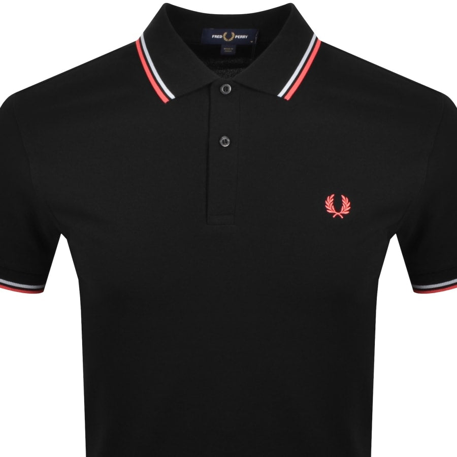 Fred Perry Twin Tipped Polo T Shirt Black