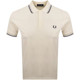 Fred Perry Twin Tipped Polo T Shirt Ecru
