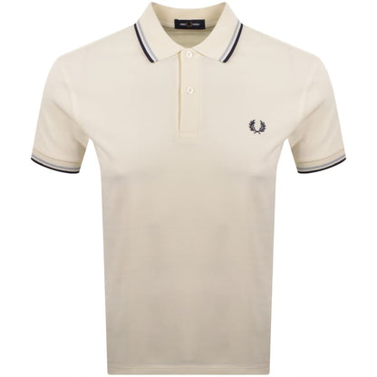 Fred Perry Twin Tipped Polo T Shirt Ecru