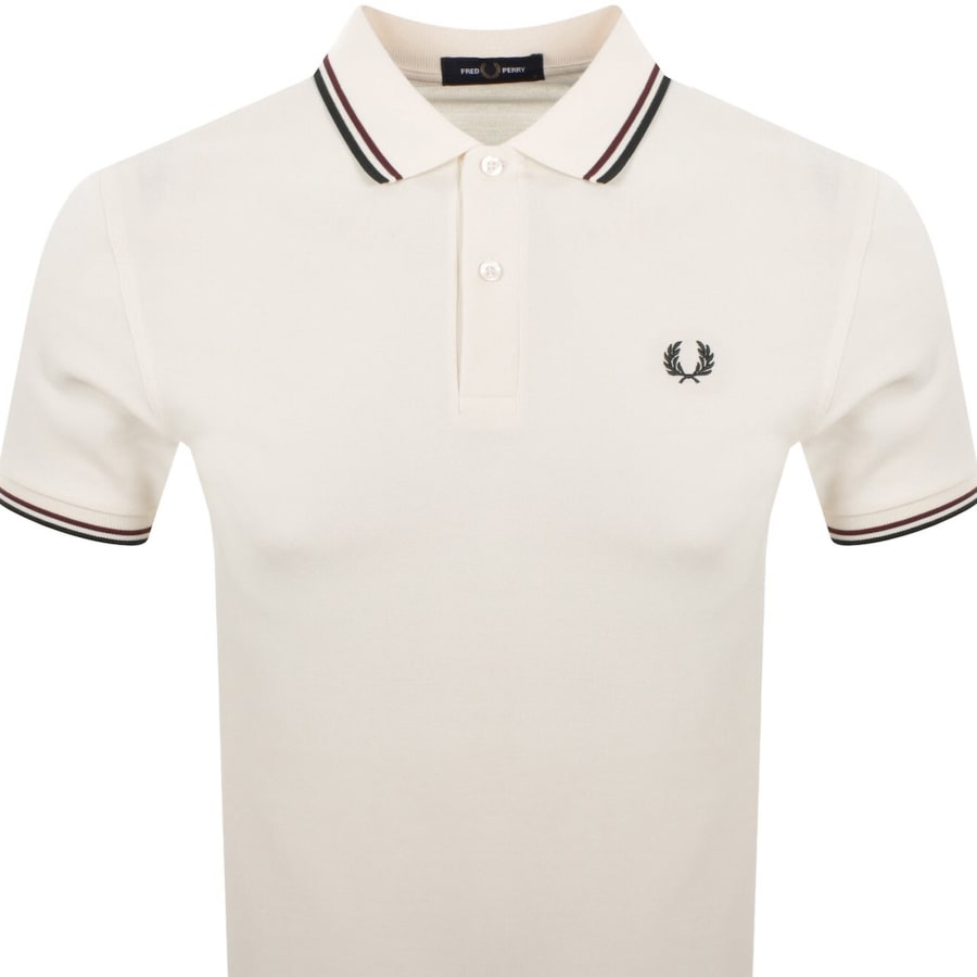 Fred Perry Twin Tipped Polo T Shirt Ecru