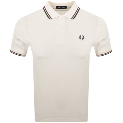 Fred Perry Twin Tipped Polo T Shirt Ecru