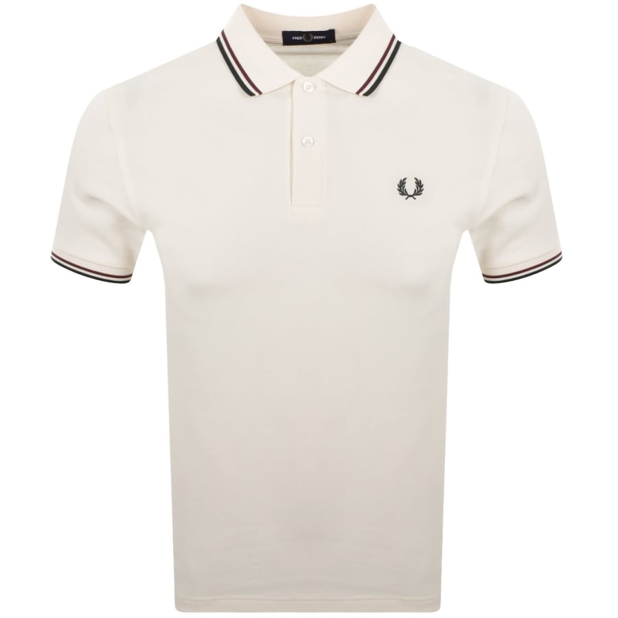 Fred Perry Twin Tipped Polo T Shirt Ecru