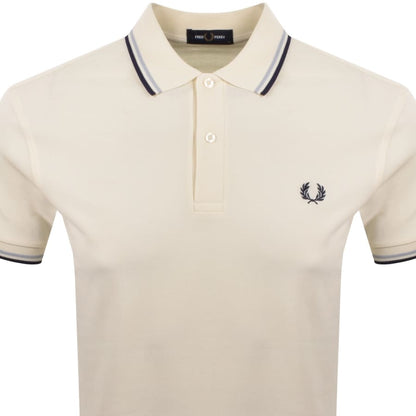 Fred Perry Twin Tipped Polo T Shirt Ecru