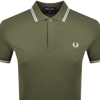 Fred Perry Twin Tipped Polo T Shirt Green