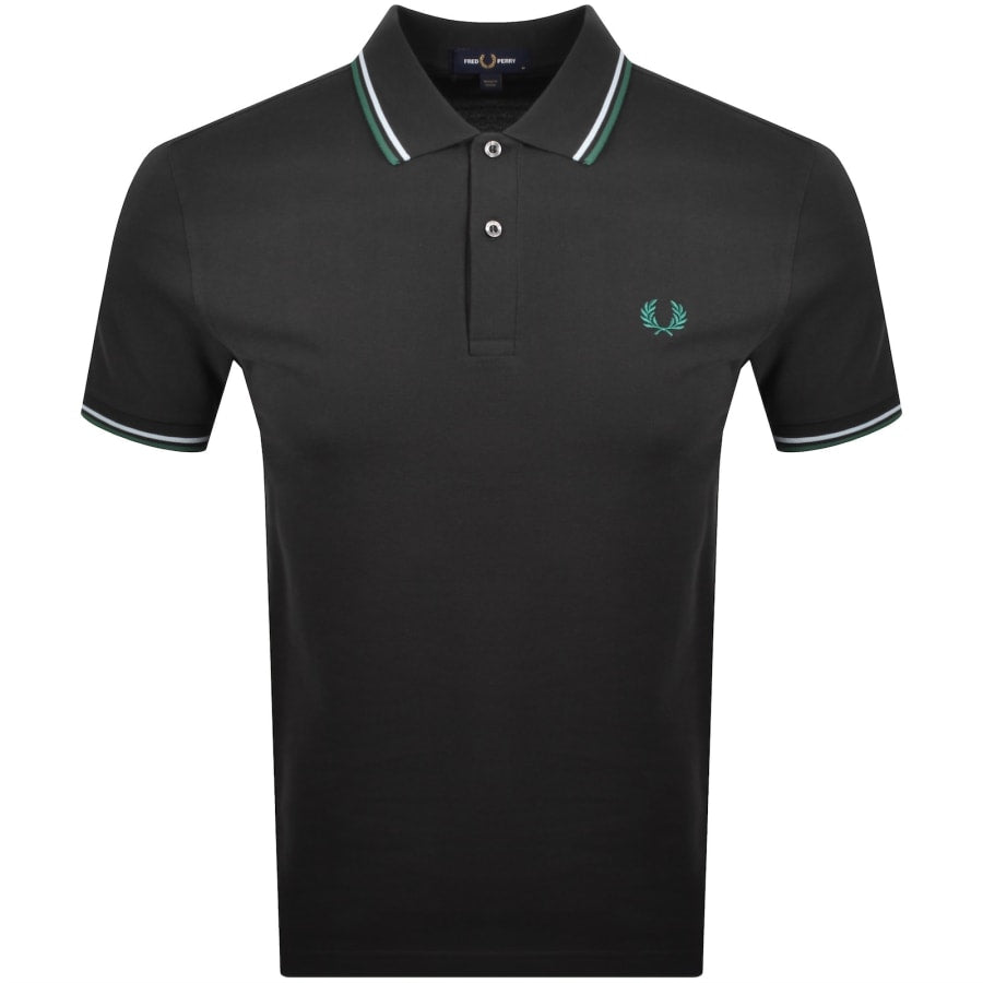 Fred Perry Twin Tipped Polo T Shirt Grey