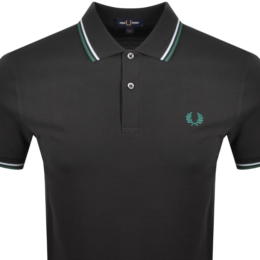 Fred Perry Twin Tipped Polo T Shirt Grey