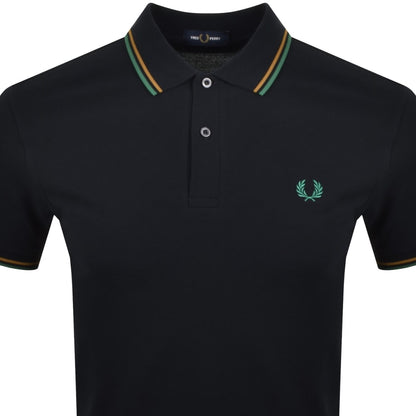 Fred Perry Twin Tipped Polo T Shirt Navy