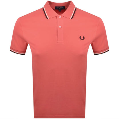 Fred Perry Twin Tipped Polo T Shirt Red