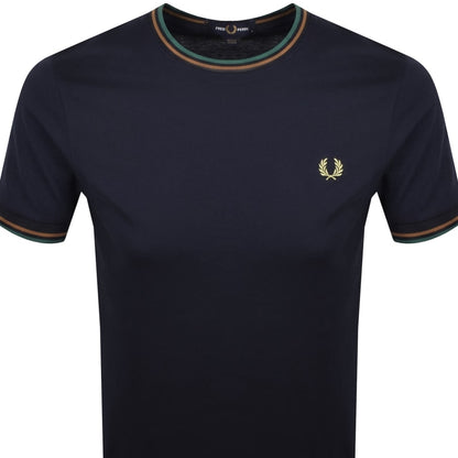Fred Perry Twin Tipped T Shirt Navy