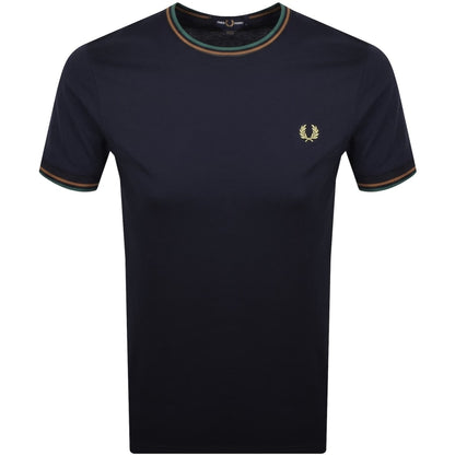 Fred Perry Twin Tipped T Shirt Navy