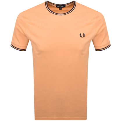 Fred Perry Twin Tipped T Shirt Orange
