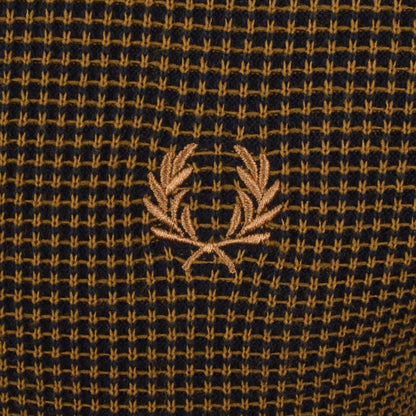 Fred Perry Waffle Knit Polo T Shirt Navy