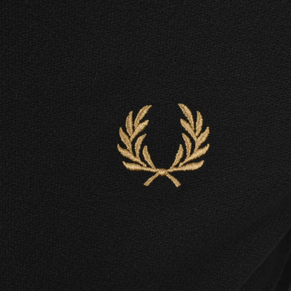 Fred Perry Zip Neck Crepe Polo Black