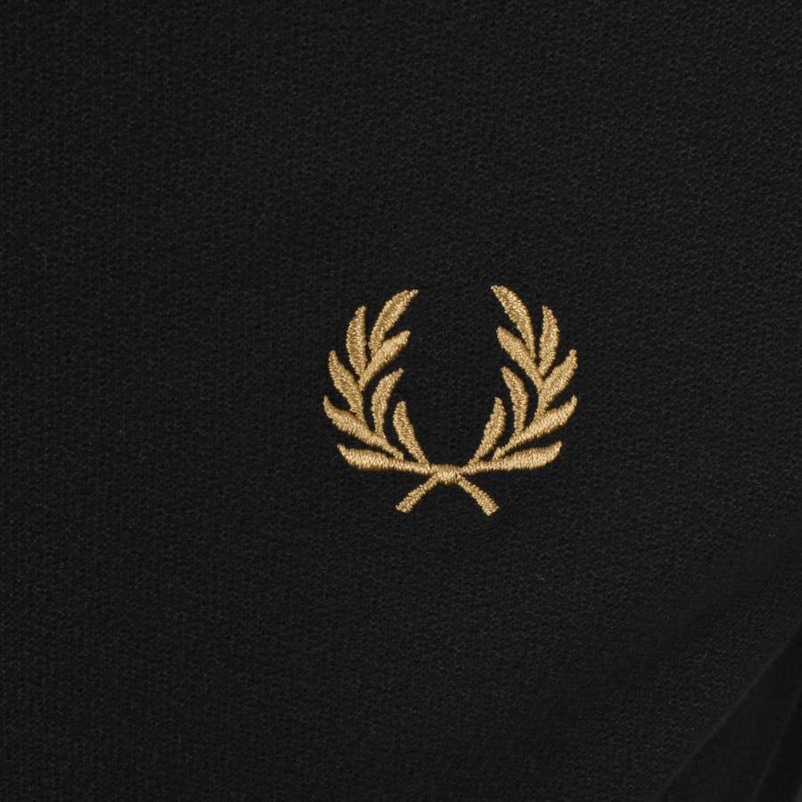 Fred Perry Zip Neck Crepe Polo Black