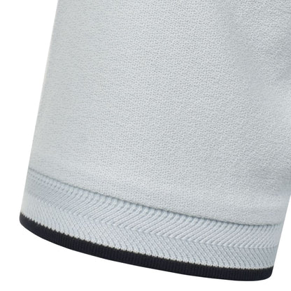 Fred Perry Zip Neck Crepe Polo Blue