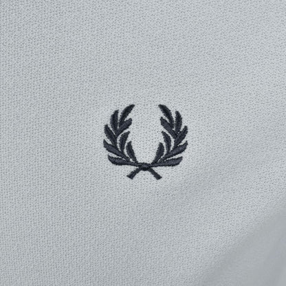 Fred Perry Zip Neck Crepe Polo Blue