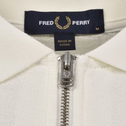 Fred Perry Zip Neck Crepe Polo Cream