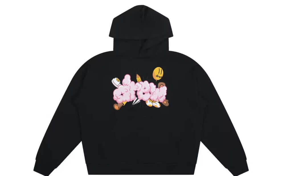 Drew Drew Hoodie - Black Doodle - Size: XS Hoodies | Shop From The Mirage