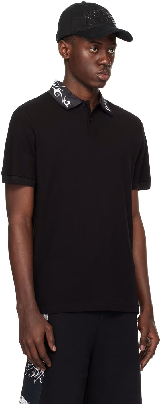 Black Printed Polo