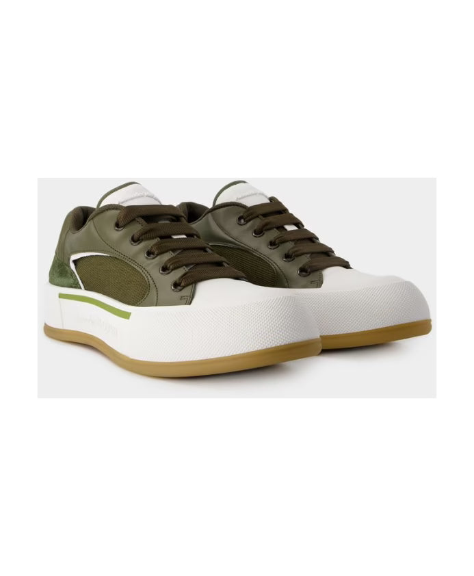 Deck Sneakers - Alexander McQueen - Calfskin - Khaki