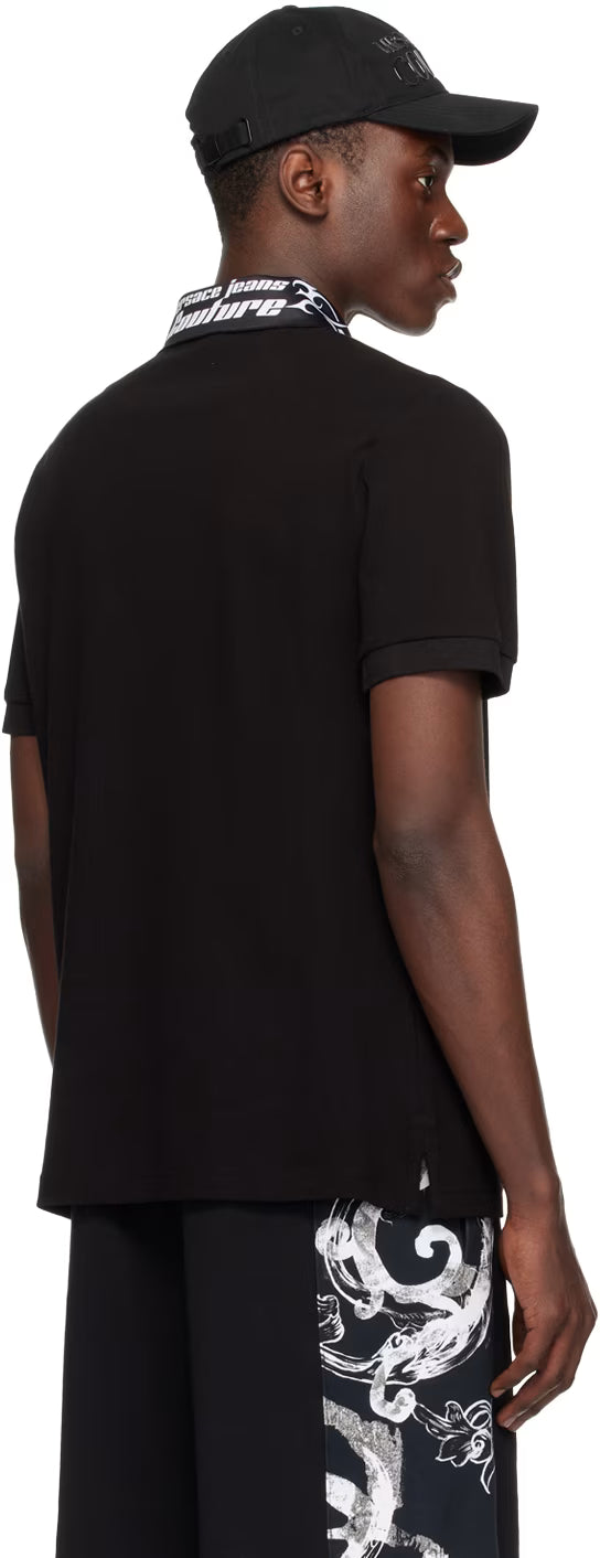 Black Printed Polo