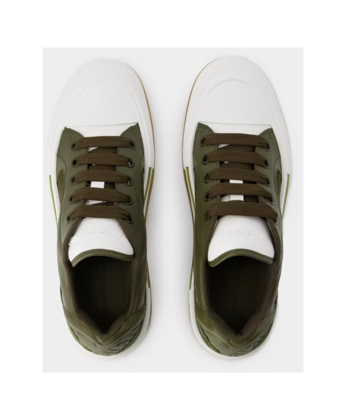 Deck Sneakers - Alexander McQueen - Calfskin - Khaki