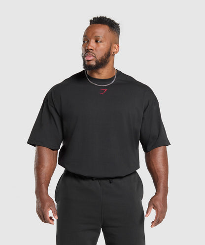Gymshark Lifting Club T-Shirt - Black/Conditioning Red