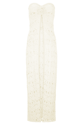 Aeline Strapless Crochet Knit Top - Ivory