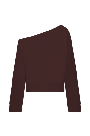 Aiden Slouchy Crew Jumper - Chocolate