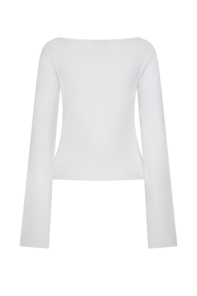 Alejandra Floral Long Sleeve Knit Top - White