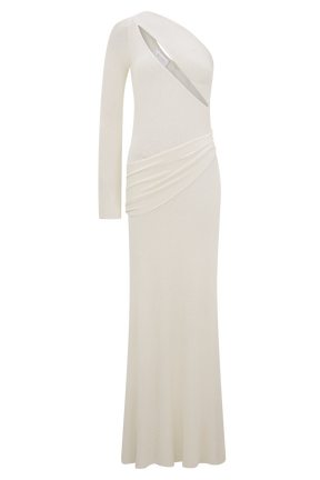 Alexius One Shoulder Knit Maxi Dress - Ivory